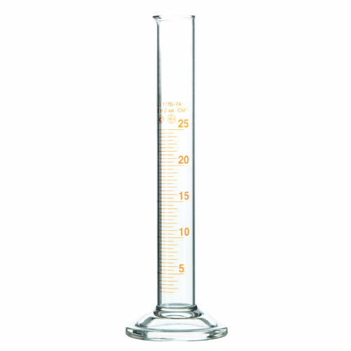 Цилиндр мерный  на 25мл 1-25-2 стекл.основание с нос.