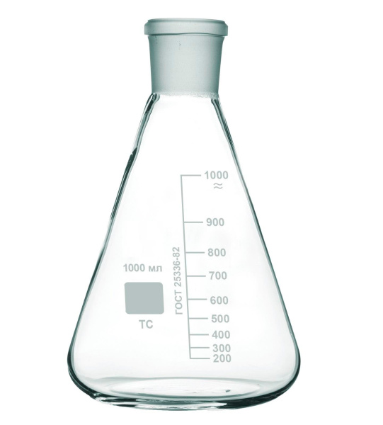Колба коническая КН-1-1000-29/32 на 1000 мл, со шлифом